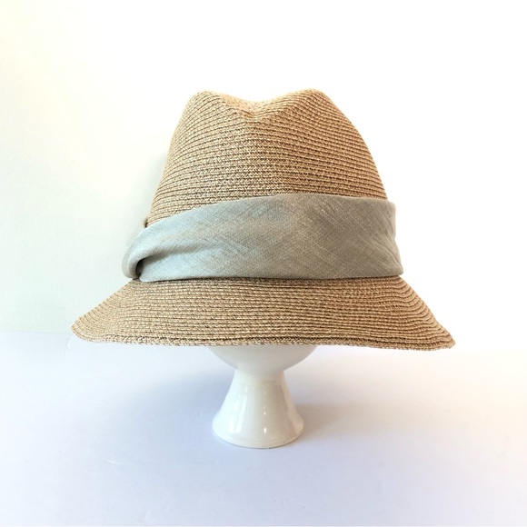 Eugenia Kim Courtney Toyo Packable Fedora Hat with Sage Ribbon main image 10